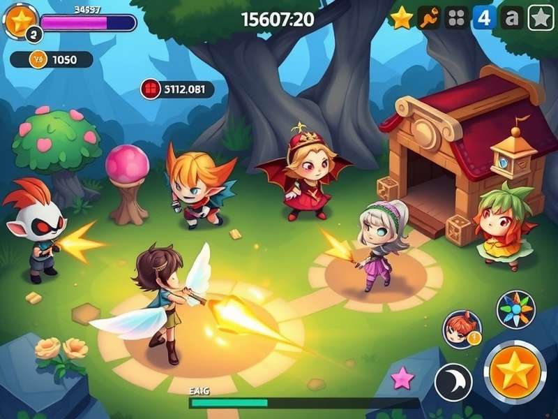 Twinkling Tale game screenshot showing colorful characters in a fantasy world